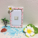 夏を感じるプルメリア付き電気スイッチカバー枠