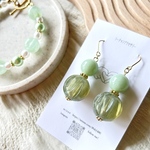 💚ミントグリーンのお揃いピアス＆ブレスレットのセット