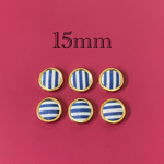 importファブリックカボション　ネイビー　6個入り