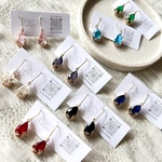 【mini pierce party】💚一粒ドロップビジューミニピアス