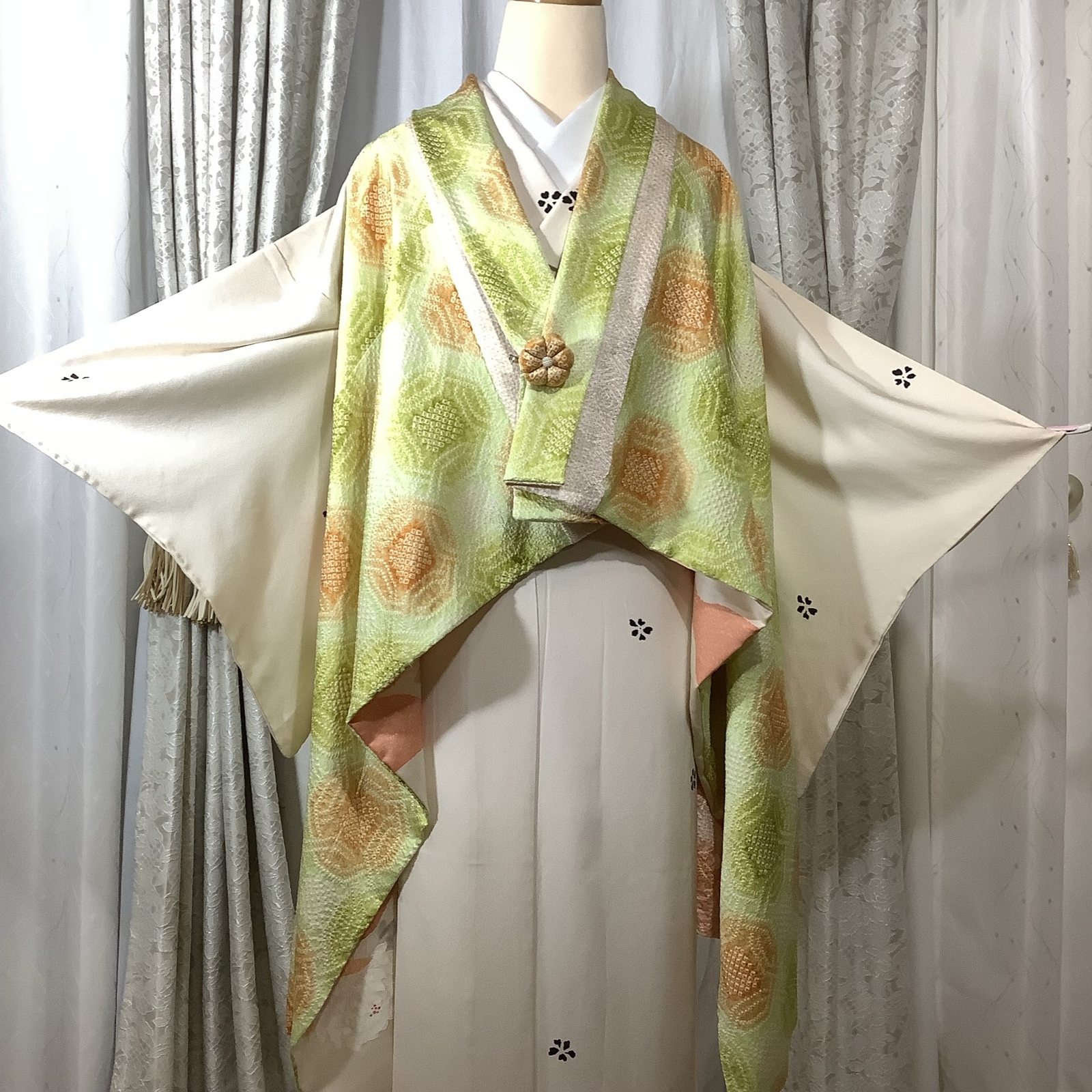 レディース 希少✨一点物 和洋折衷 ファーロングベスト 絣（かすり 