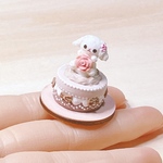 ミニチュア　ロップイヤーなうさぎさんケーキ　ハンドメイド　