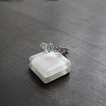 エメラルド　ラグジュアリーCZレースリング　SILVER925　