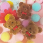 ブラウン系３種♥︎フロッキーベアパーツ