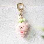 連れてって！羊毛フェルトキーホルダー（くまたん：黄緑のキャンディ）