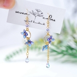 【再販】紫陽花【ブルー系】(ピアス,イヤリング)(ディップアート)