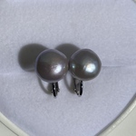 大粒グレー🤍バロックパール✨約12mm 一粒バロックシンプル淡水パールピアス/イヤリング変更可