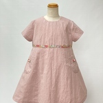 くすみピンクの半袖ワンピース・120サイズ