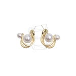 ERG-2674-G【1set】パール.ピアス/Pearl Round Post Earrings