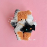 お魚ポシェット持ったょ♪三毛猫ちゃん♡手のひらサイズのぬいぐるみ♡④