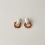 marble layered ring earring