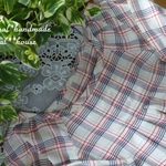 natural*(L)夏チェック半袖タックチュニック