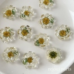 SALE！【4個】フラワーカボション　イエロー　マーガレット 　アクリル