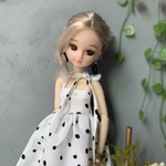 ⭐︎🆕ホルターネックワンピース　白黒ドット　リカちゃん服　リカちゃんキャッスル　リカちゃんアウトフィット