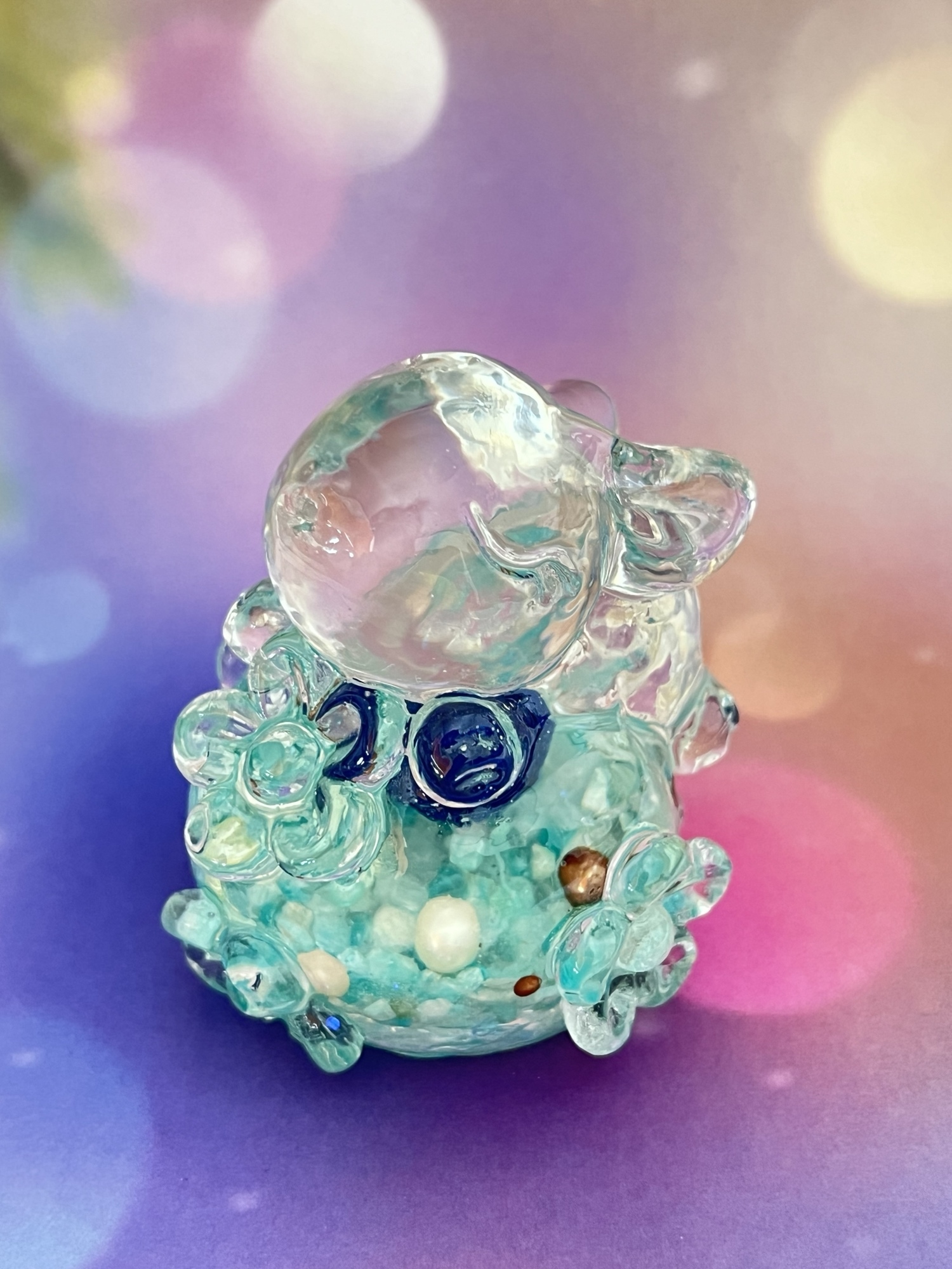 【＊yucco89＊様】専用オーロラクォーツのきつねさん形オルゴナイト☆他１点 8/2 22時販売】【甲州貴石切子】ブラジル産ライモナイトイン