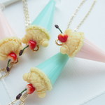 【限定】クマみみアイスフロートのネックレス＊チェリーピンク