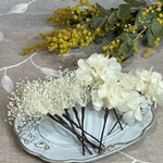 かすみ草と紫陽花のヘッドパーツ（オフホワイト）　卒業式　ウエディング　和装　洋装に