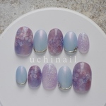 再販(no.42)ふんわり紫陽花ネイル