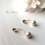 [SALE!]スワロフスキーとコットンパールキャッチのピアス