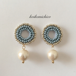 【再販】夏の花火ピアス(ブルー)