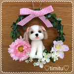 ♡羊毛フェルト♡シーズー犬ミニリース♡