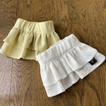 犬服🤍リネンスカート💛ホワイト　クリーンイエロー