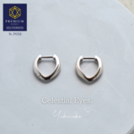 Celestial Eyes.　SILVER925　やわらかV字　小さめフープピアス　P058