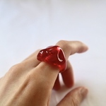 Pigeonblood ガラス リング  clear glass ring