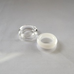 [2個セット]  off-white ダブルガラス リング  clear glass ring