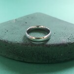 [1pcs] オール ステンレス デザイン シンプル リング  約13-14号 シルバー サージカルステンレス 本ロジウムメッキ 金属アレルギー対応