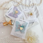パール＆ストーン装飾のキラキラちょうちょ ヘアクリップ 🦋【単品販売】