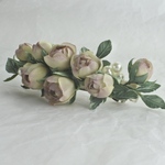 布花バレッタ＊アンティークパープルRose