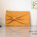 Thanks♡×300記念!!【おとなかわいいりぼんポーチ　-mustard-】を特別価格で！