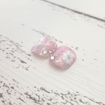 フットネイル　奥ゆかしき花　レッド