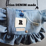 デニムポシェット　フリル　ショルダーバッグ　