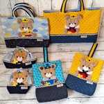 ♪リクエスト作品♪入園準備品♪オリジナルくま立体アップリケ6点セット #絵本バック　#レッスンバック　#シューズ袋×2  #お弁当袋&コップ袋