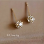 zircon ball ピアス ゴールド カラー   シルバー 925 高品質 シンプルピアス