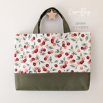 cherry×きなりキルティング　レッスンバッグ　入園入学　サイズオーダー 帆布