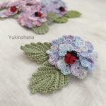 ブローチ〜ぺたんこ紫陽花（青紫）～