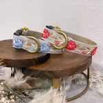 〈No.114〉オーダー首輪/刺繍リボン/首輪/リード/ハーネス/ハーフチョーク/ショルダーリード/ペットグッズ/