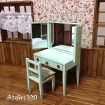 ドレッサー＆イス 1/12サイズ  ドールハウス ミニチュア家具                                     