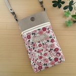スマホ ポシェット＊くすみカラーの花柄
