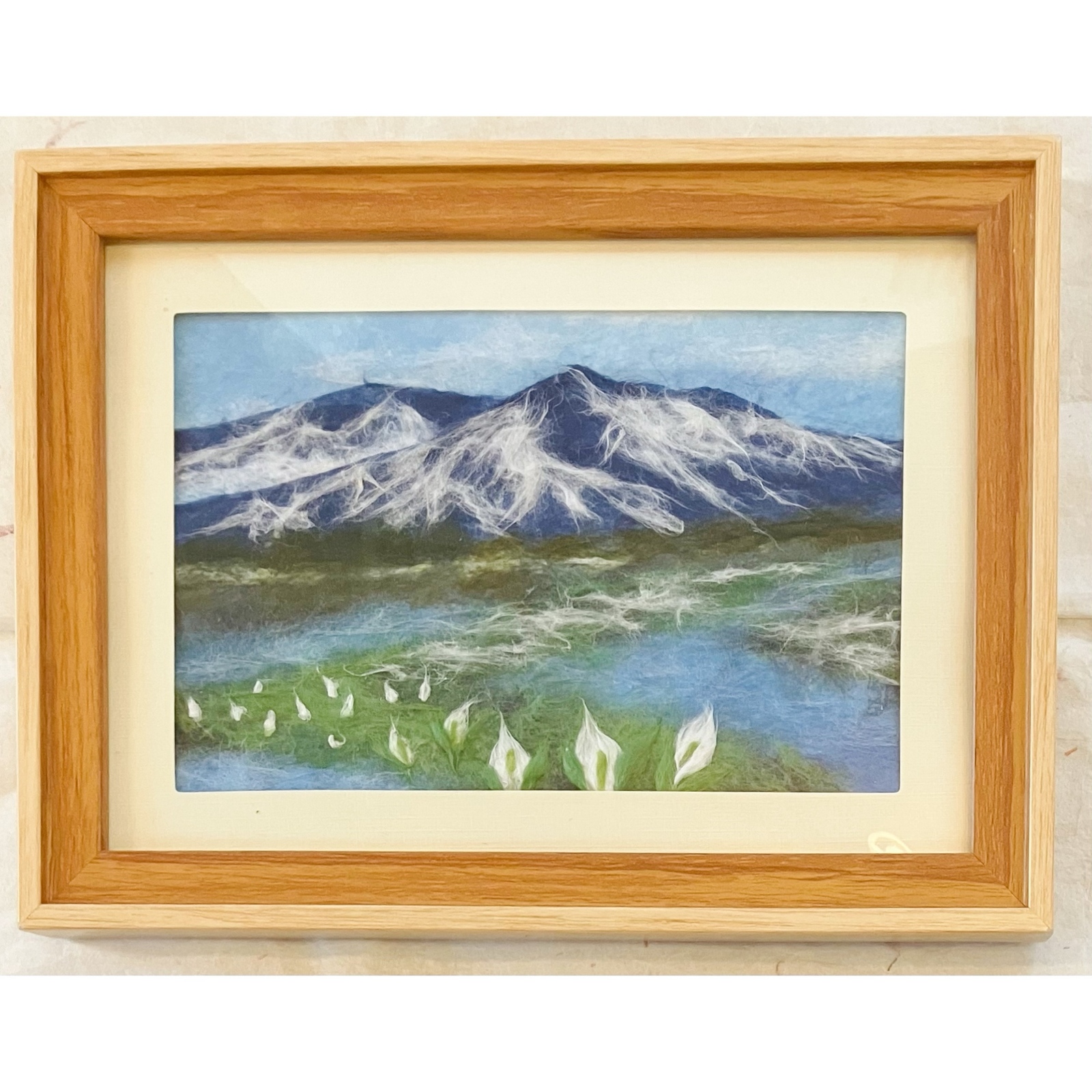和紙貼り絵、画廊額入り 3be5fd4a5e47bd0dbbaca24a69fc02