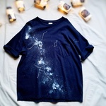 手描き   天の川 ビックシルエットTシャツ  men's