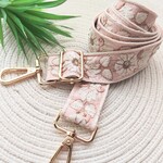 インド刺繍リボン　スマホショルダー　スマホストラップ　ピンク系