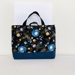 大きめ　宇宙の旅へレッスンバック　ブラック/11号ダークネイビー帆布切替　35×45 ループ