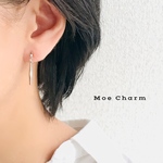 Highデザインシルバーチャーム✳︎イヤリング／ピアス／アレルギー対応／軽い／小ぶり／小さい／仕事用／フォーマル