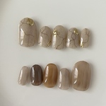 no.24 sand×brownニュアンスネイルチップ