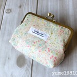 リバティ アデラジャ柄がま口ミニポーチ☆デジカメケースにも♪
