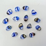 1441     ガラスパーツ　素材  　ブルー、グレー、パープル　縦8mm